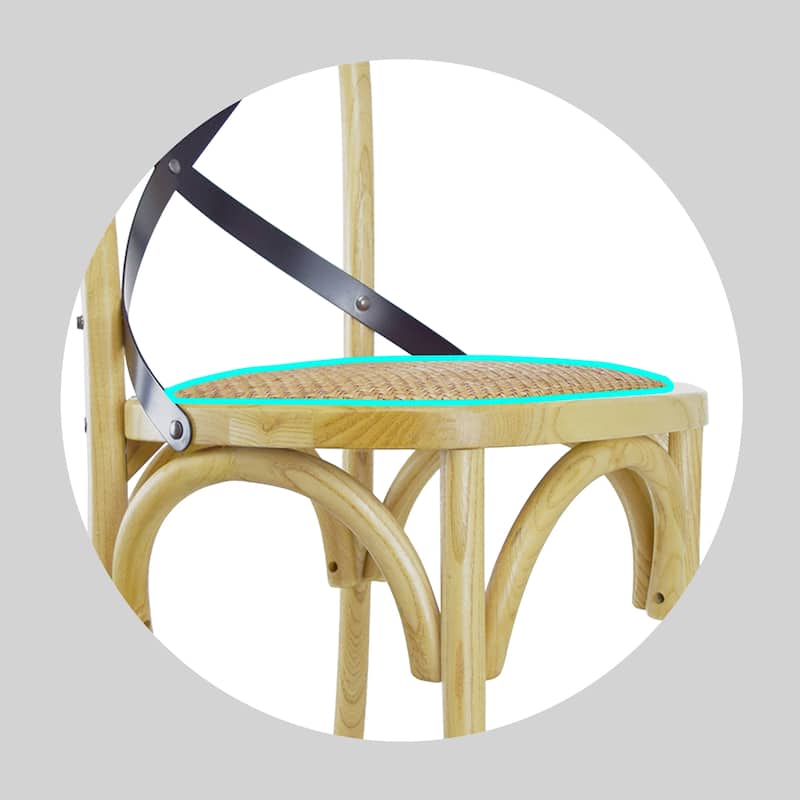 Mid Century Modern Contemporary Antique Style Cross Back X Open Wooden Frame Dining Accent Wood Chairs