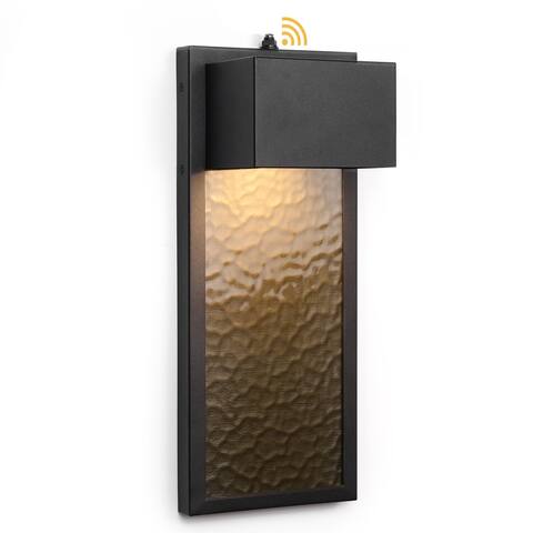 2 Pack Black Modern Integrated LED Outdoor Wall Light Lantern Sconce - 2 Pack
