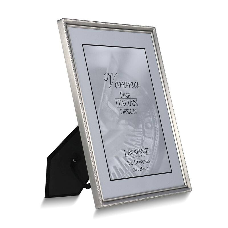 Curata Pewter Brushed and Beaded 8x10 Photo Frame