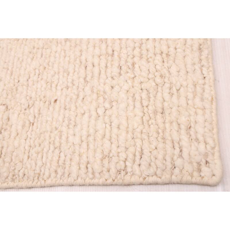 ECARPETGALLERY Hand-knotted Looma Cream Wool Rug - 7'10 x 9'10