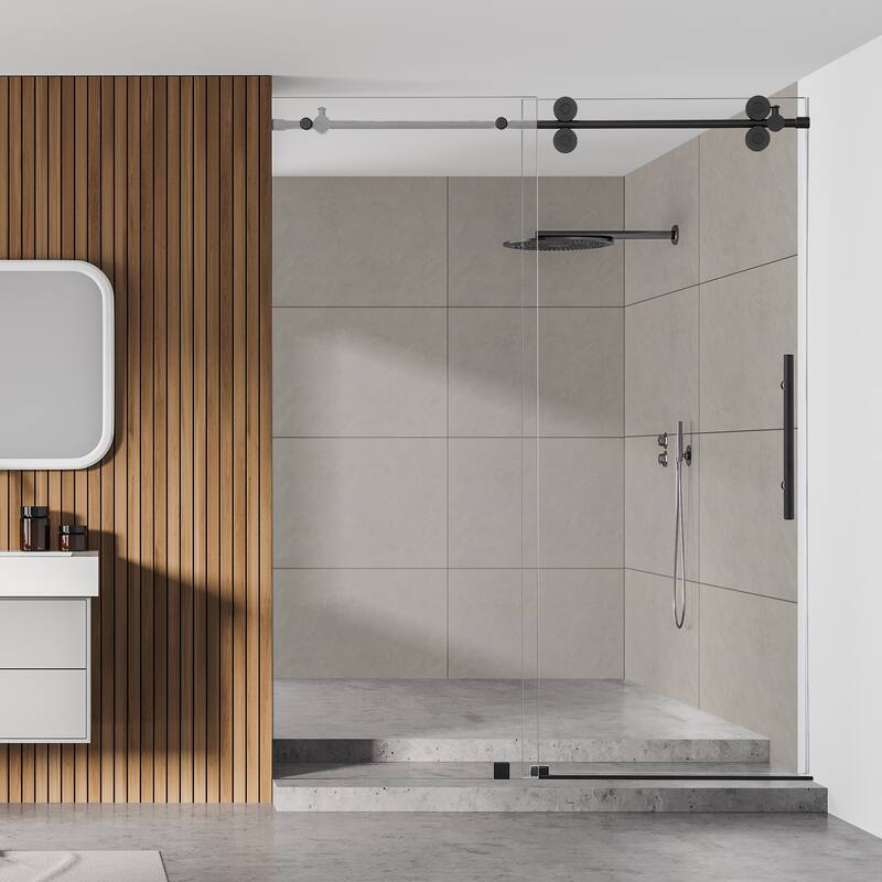 Altair Lazaro Single Sliding Frameless Shower Door with Clear Glass