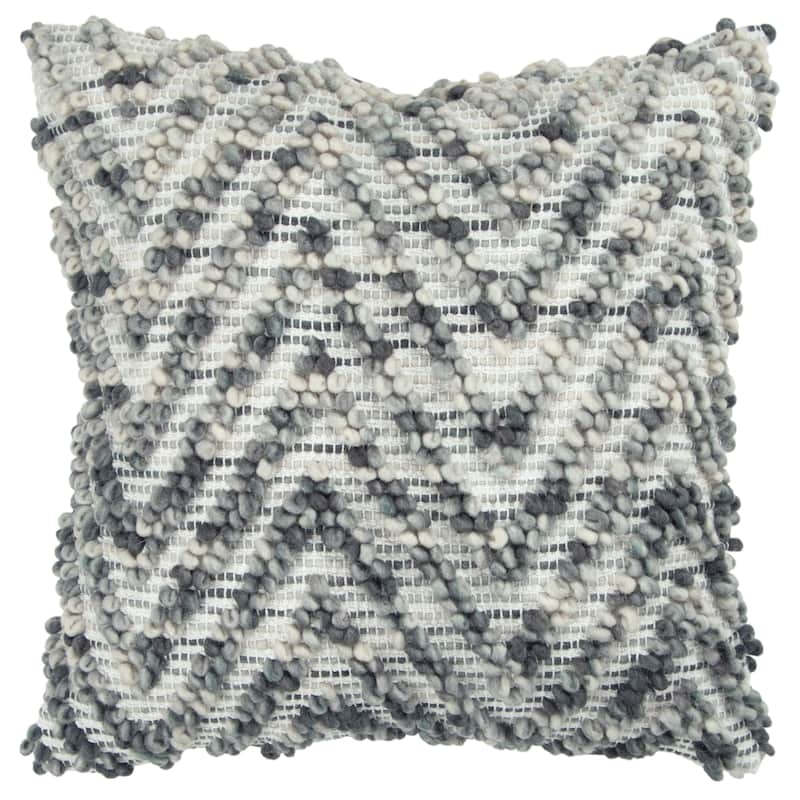 Rizzy Home Transitional Natural Gray Poly Filled Pillow - 20" x 20" - Polyester - Natural Gray - Accent - Single