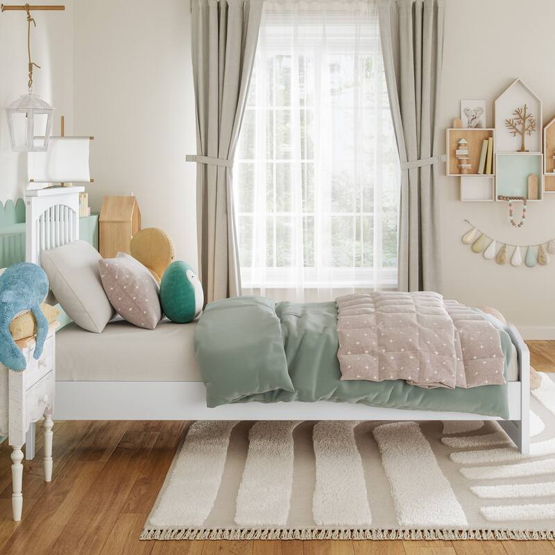 Becket Solid Wood Low Profile Platform Bed with Matching Footboard