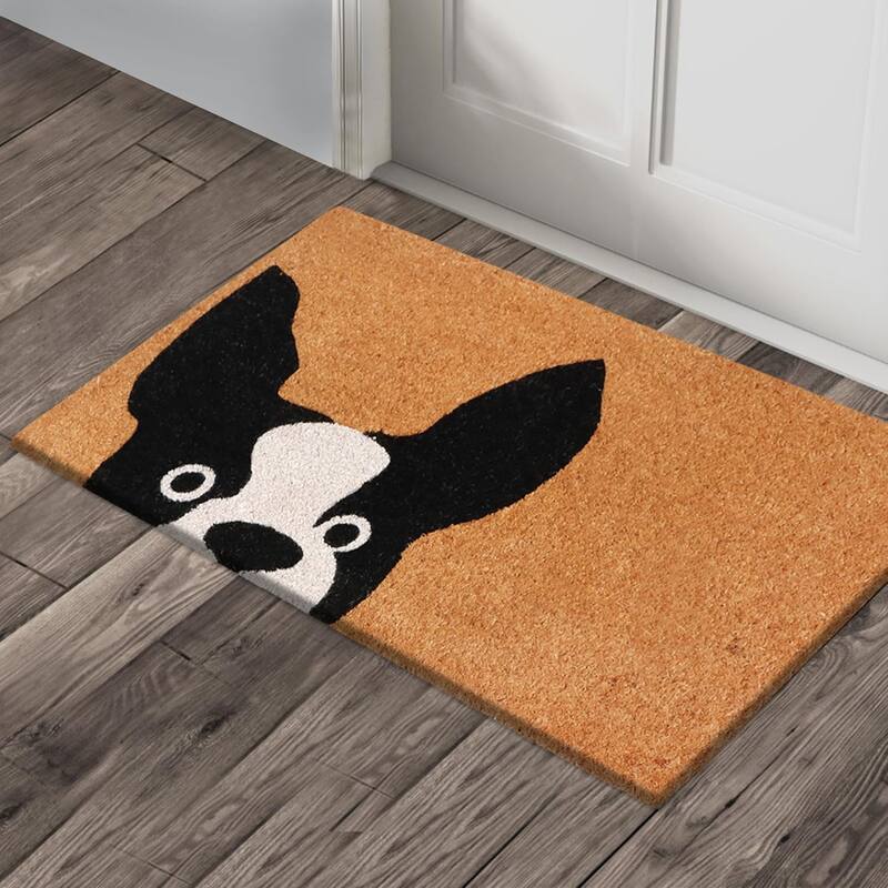 A1HC Natural Coco Coir Door Mat with Heavy Duty Non-Slip PVC Backing - 18" x 30" - Easy to Clean
