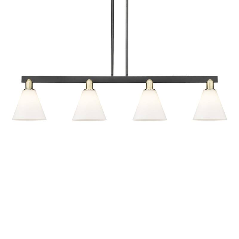 Innovations Lighting 716-4I-11-51 Berkshire Glass Linear Berkshire - Black Antique Brass / Matte White