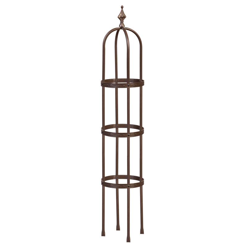 5' Powder-Coated Steel Garden Obelisk - Bronze
