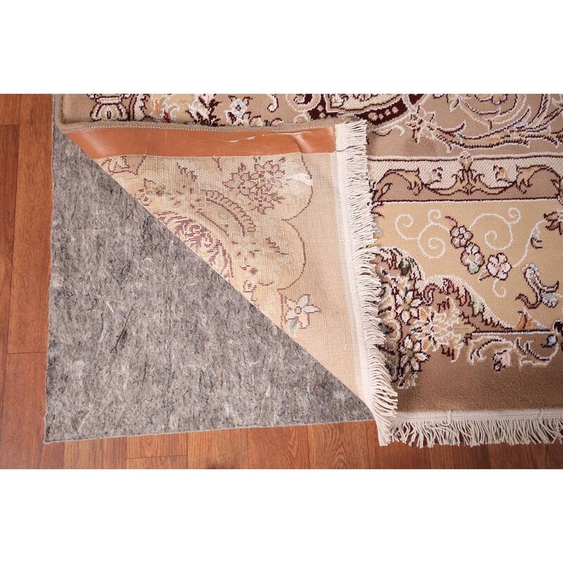 Victorian Style Kashan Turkish Area Rug Machine Made Brown Carpet - 8'0" x 11'5"