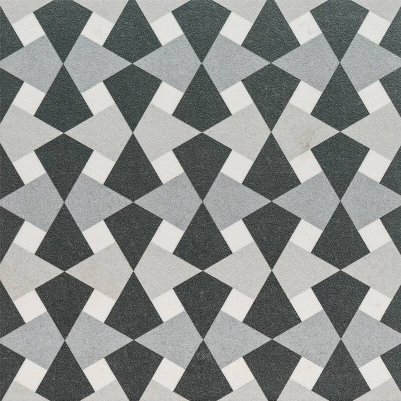 Ellis Taco 6.5x6.5 Matte Porcelain Encaustic Tile - Floor, Wall & Backsplash