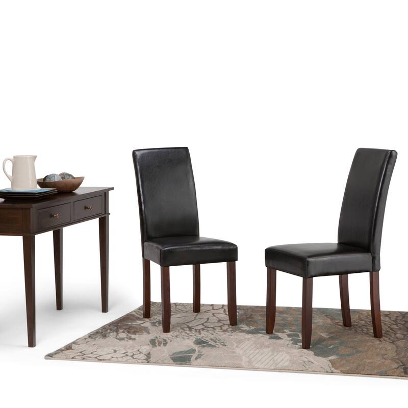 WYNDENHALL Normandy Transitional Parson Dining Chair (Set of 2) - 18.1"w x 18.5" d x 39.4" h - Midnight Black