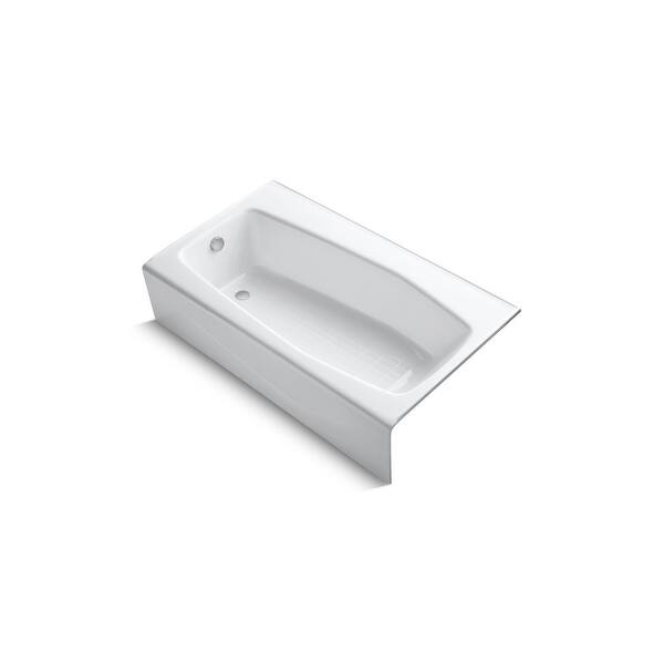 Shop Kohler Villager 60 X 34 Alcove Bath With Left Hand Drain White K 713 0 On Sale Overstock 31520829