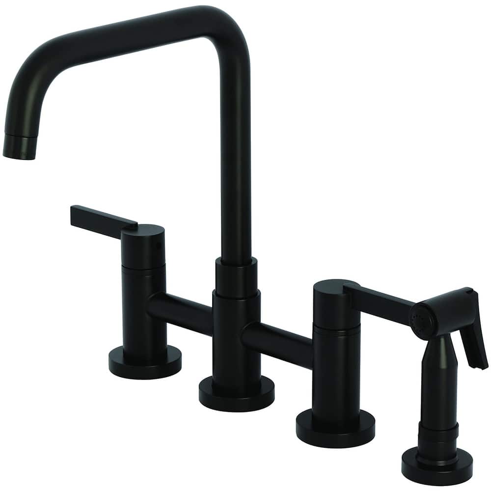 Kingston Brass KS828.CTLBS Continental 1.8 GPM Bridge Kitchen Faucet