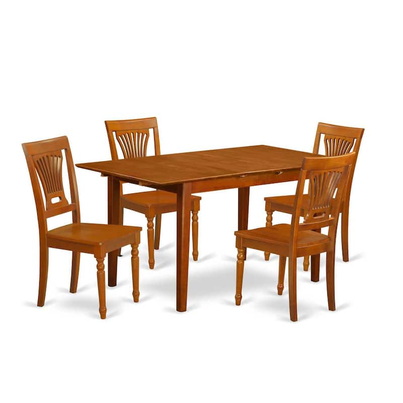 Modern Kitchen Table Set 5 Piece - Dining Room Table with Chairs - Small Space Friendly
