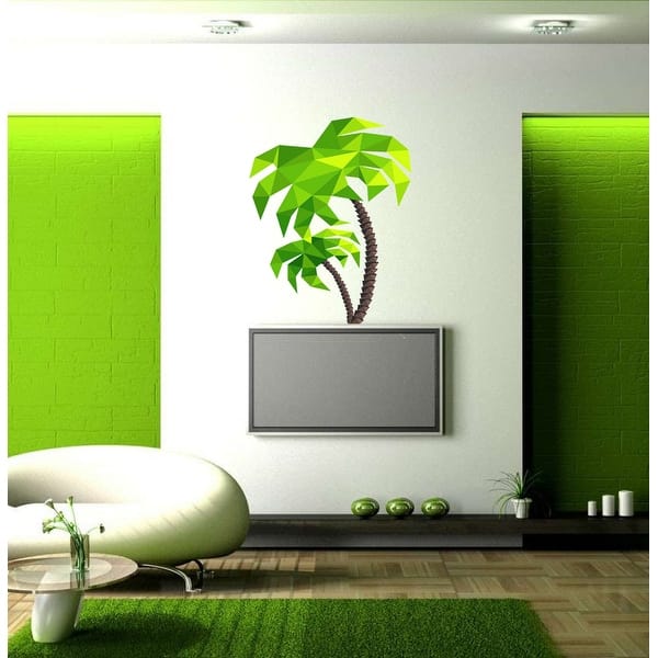 Shop Palm Tree Polygonal Wall Decal Palm Tree Polygon Modern Wall Art Palm Tree Sticker Overstock 31891674