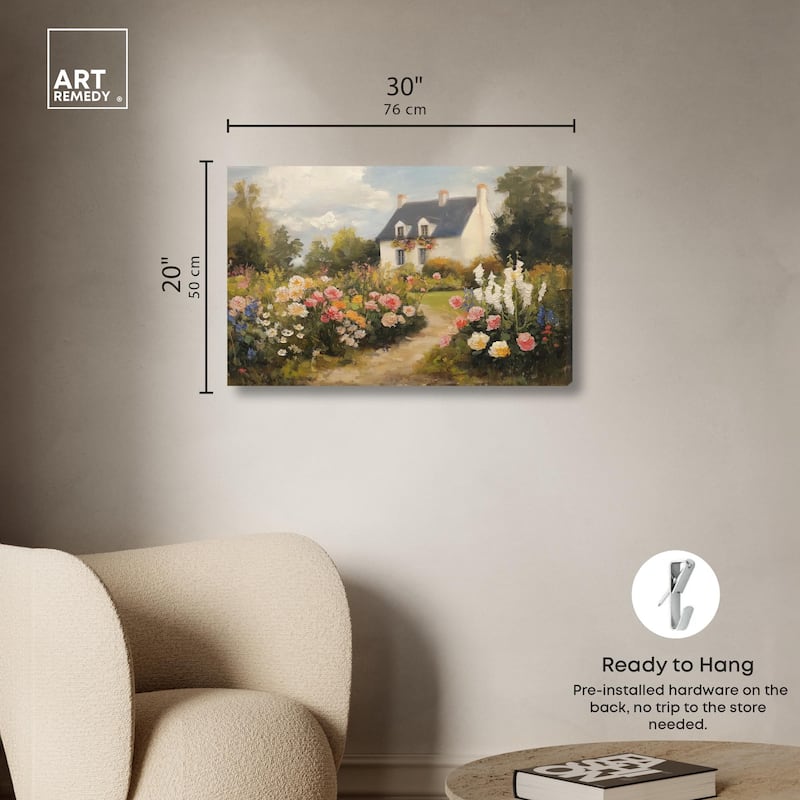 Floral Welcome Canvas by Art Remedy, Gallery Wrapped