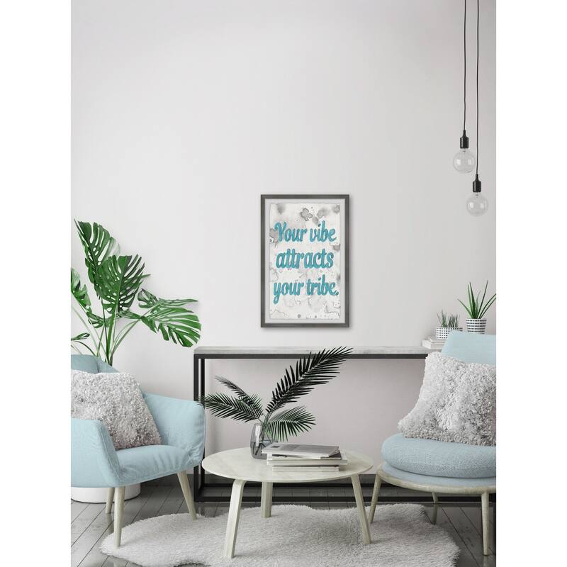 Your Vibe Attracts Your Tribe III Framed Wall Art, Elegant Home Touch - Sophisticated Artwork for Refined Décor
