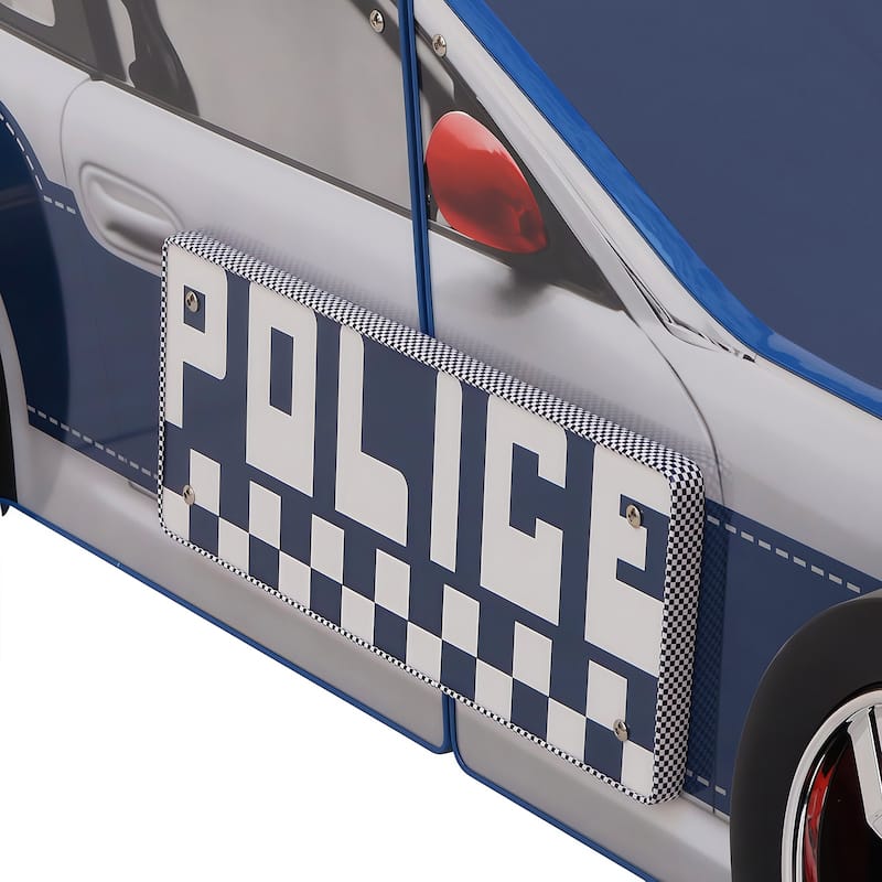 Twin Size Kids Bed Frame, Cool Cartoon Car Bed, Patrol Police Car Bed, Fire Truck Bed, Racing Car Bed for Toddler Floor Bed
