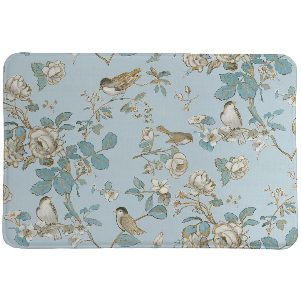 Toile Birds Memory Foam Rug