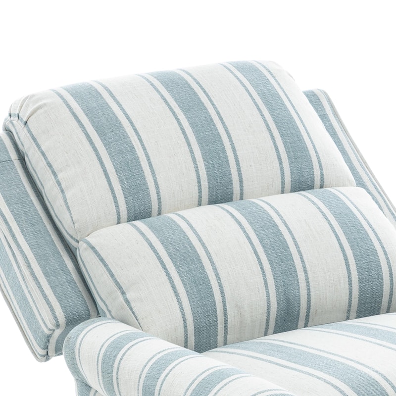 Mid-Century Nailhead PU Leather Linen Recliner