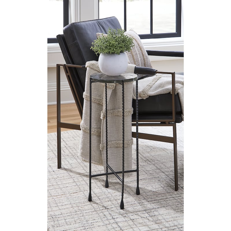 Signature Design by Ashley Newgoren Clear/Black Accent Table - 11"W x 11"D x 24"H