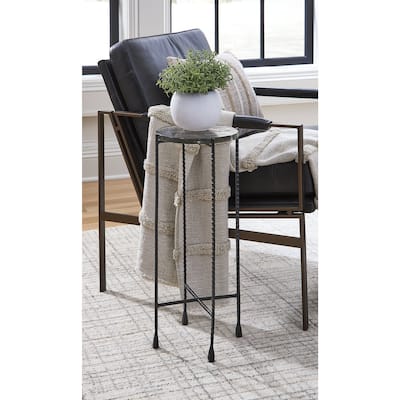 Signature Design by Ashley Newgoren Clear/Black Accent Table - 11"W x 11"D x 24"H