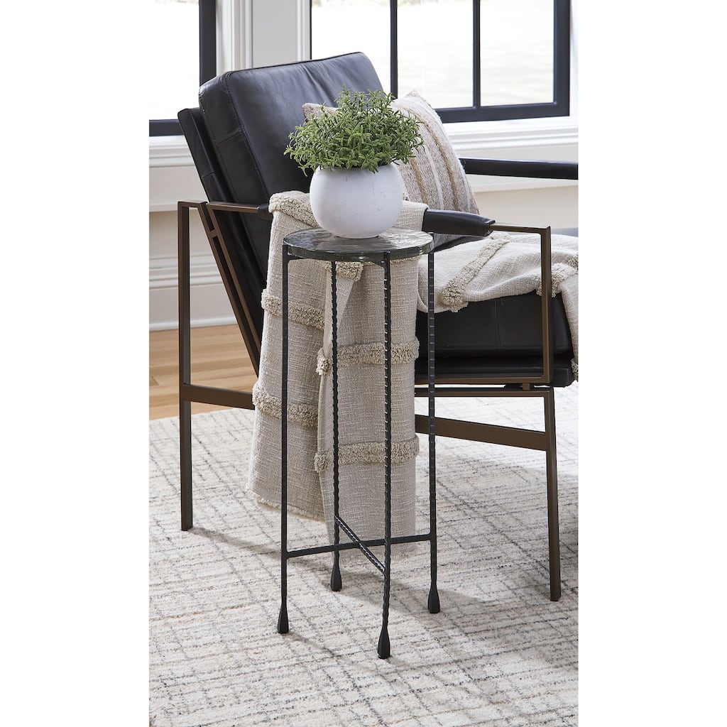 Signature Design by Ashley Newgoren Clear/Black Accent Table - 11"W x 11"D x 24"H