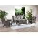 preview thumbnail 21 of 24, Gymojoy Outdoor Wicker Patio Sofa 3-Seat Rattan Sofa Furniture Brwon/Grey