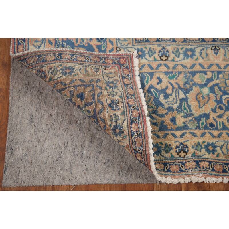 Hand Knotted Oriental 100% Wool Carpet Traditional Medallion Peach Mashad Area Rug - 11' 0'' X 7' 11''