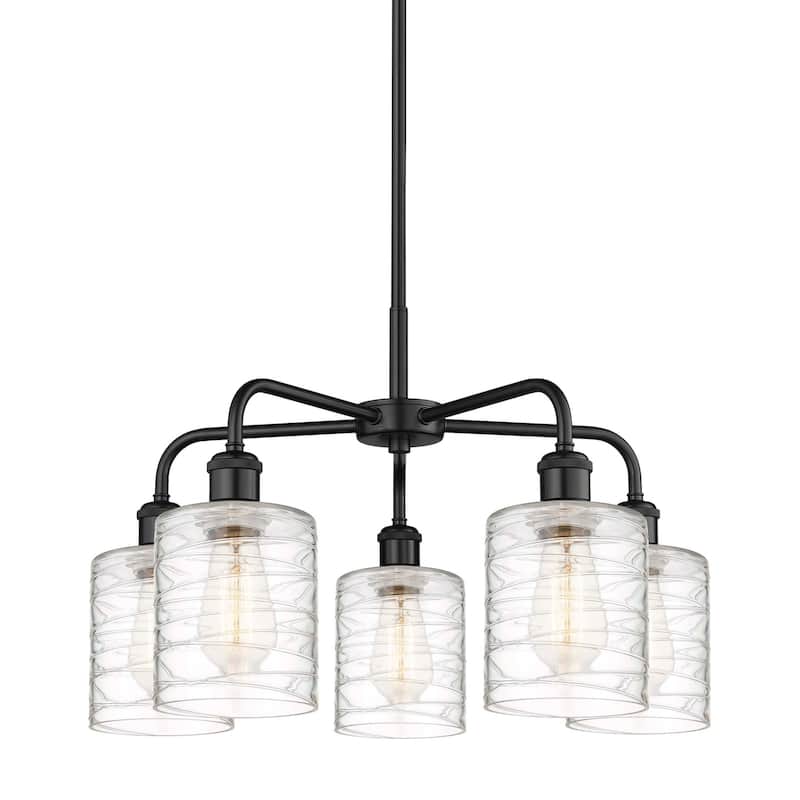 Innovations Lighting 516-5CR-15-23 Cobbleskill Chandelier Cobbleskill - Matte Black / Deco Swirl