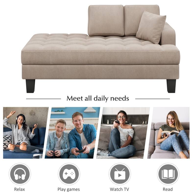 64" Fabric Chaise Lounge - 64.00" x 31.50"