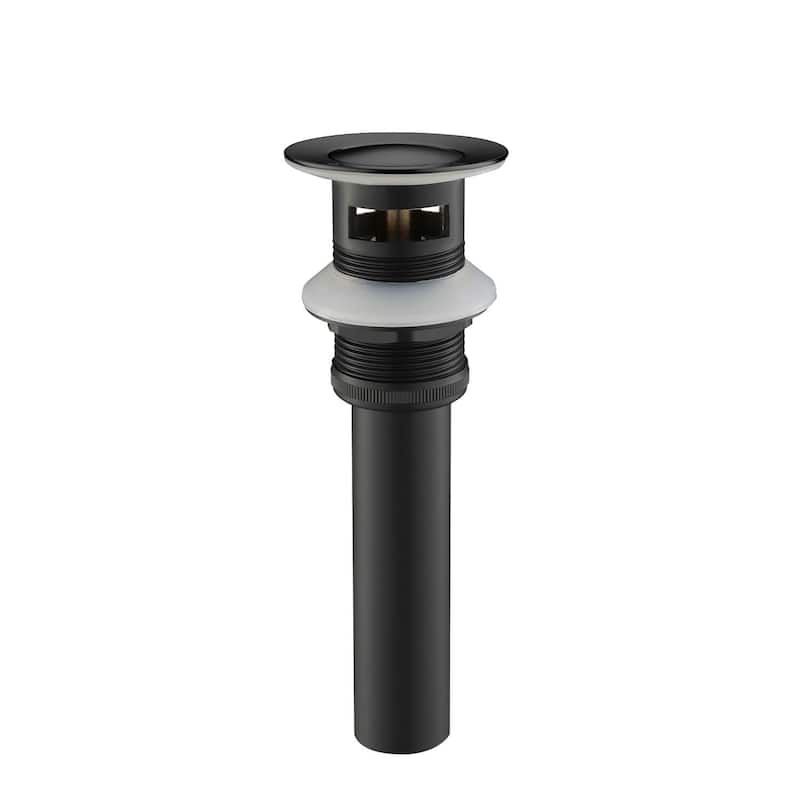 Pop Up Drain Stopper for Bathroom with Overflow - Matte Black