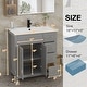 preview thumbnail 57 of 143, Modern Bathroom Vanity with Sink & Faucet Storage Cabinet Set