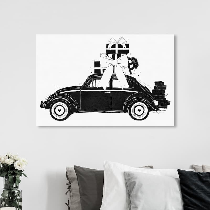 Wynwood Studio Fashion and Glam Fashion Holiday Buggy Black and Modern & Contemporary Wall Art Canvas Print - 36 x 54
