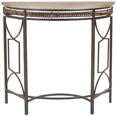 SAFAVIEH Sete Antiqued Copper Finish Console Table - 33.1" x 13.8" x 30.3"
