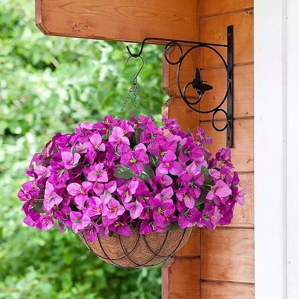 Artificial Hanging Baskets Fake Flowers, Plants for Outdoor - 17.7"D x 15"W  x 15"H - Bed Bath & Beyond - 42869586