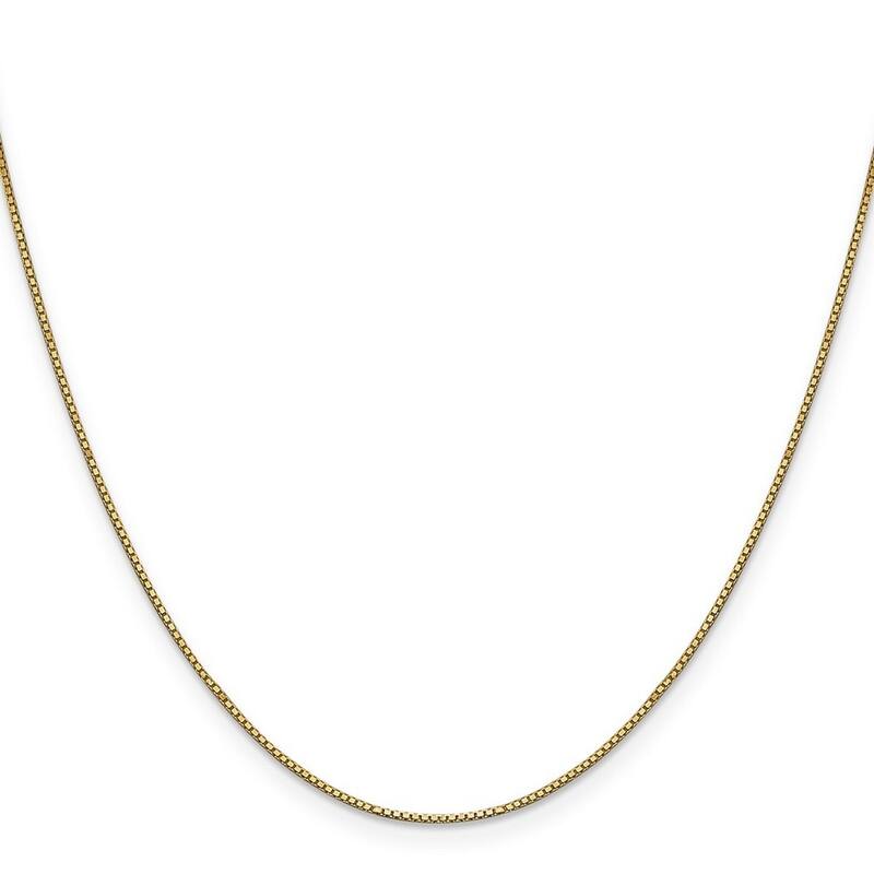 Curata 10k Yellow Gold 0.8mm Box Chain Necklace for Women Options: 16 18 20 24