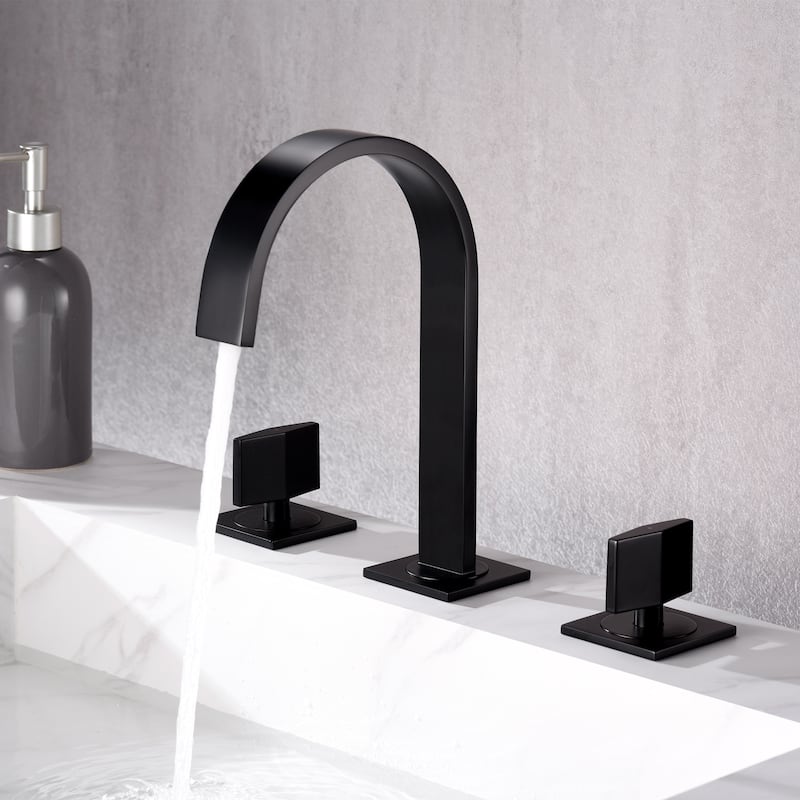 Luxier WSP05-T Widespread Bathroom Faucet with Pop-Up Drain - Matte Black