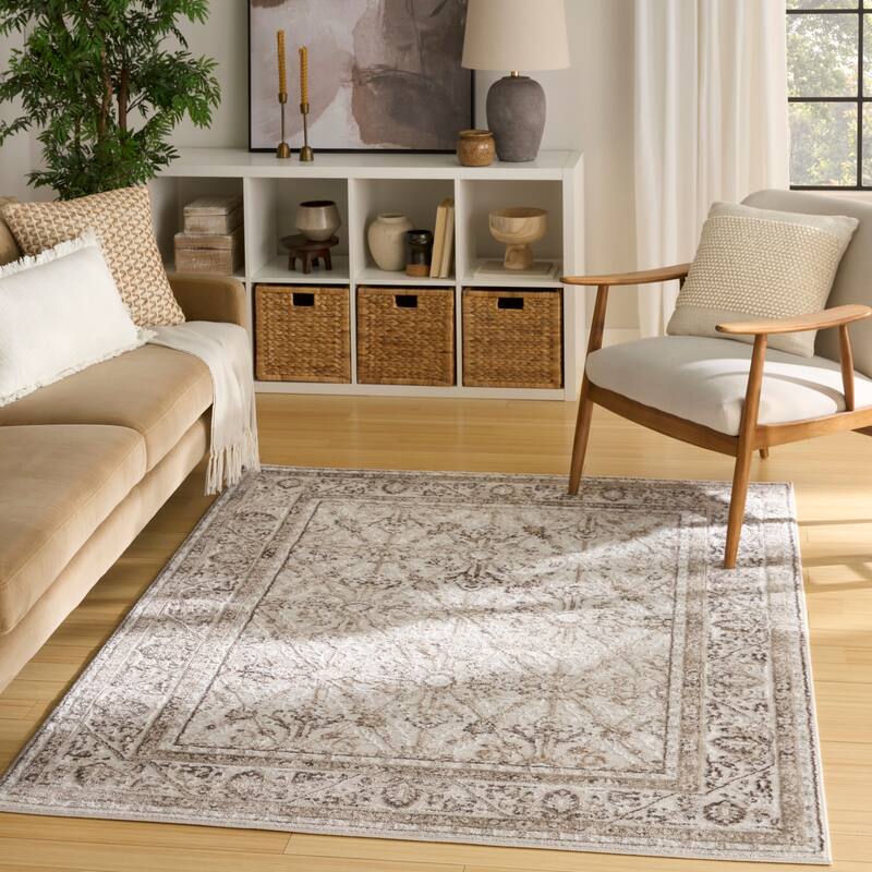 Nourison Dekor Indoor only Persian Area Rug - Ivory/Brown - 4' x 6'