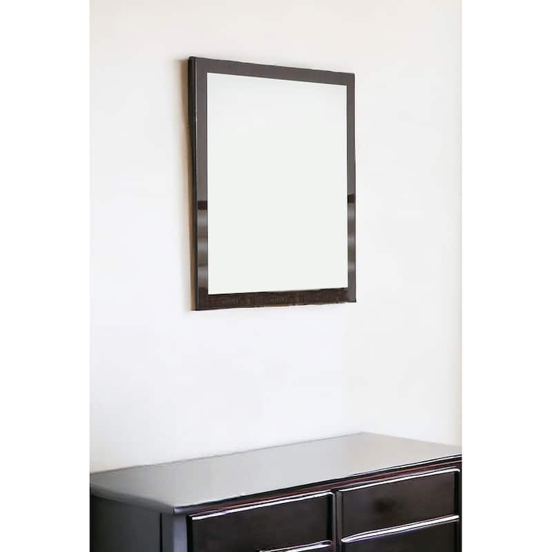 HomeRoots 41" Ebony Wood Framed Mounted Dresser Mirror - Ebony