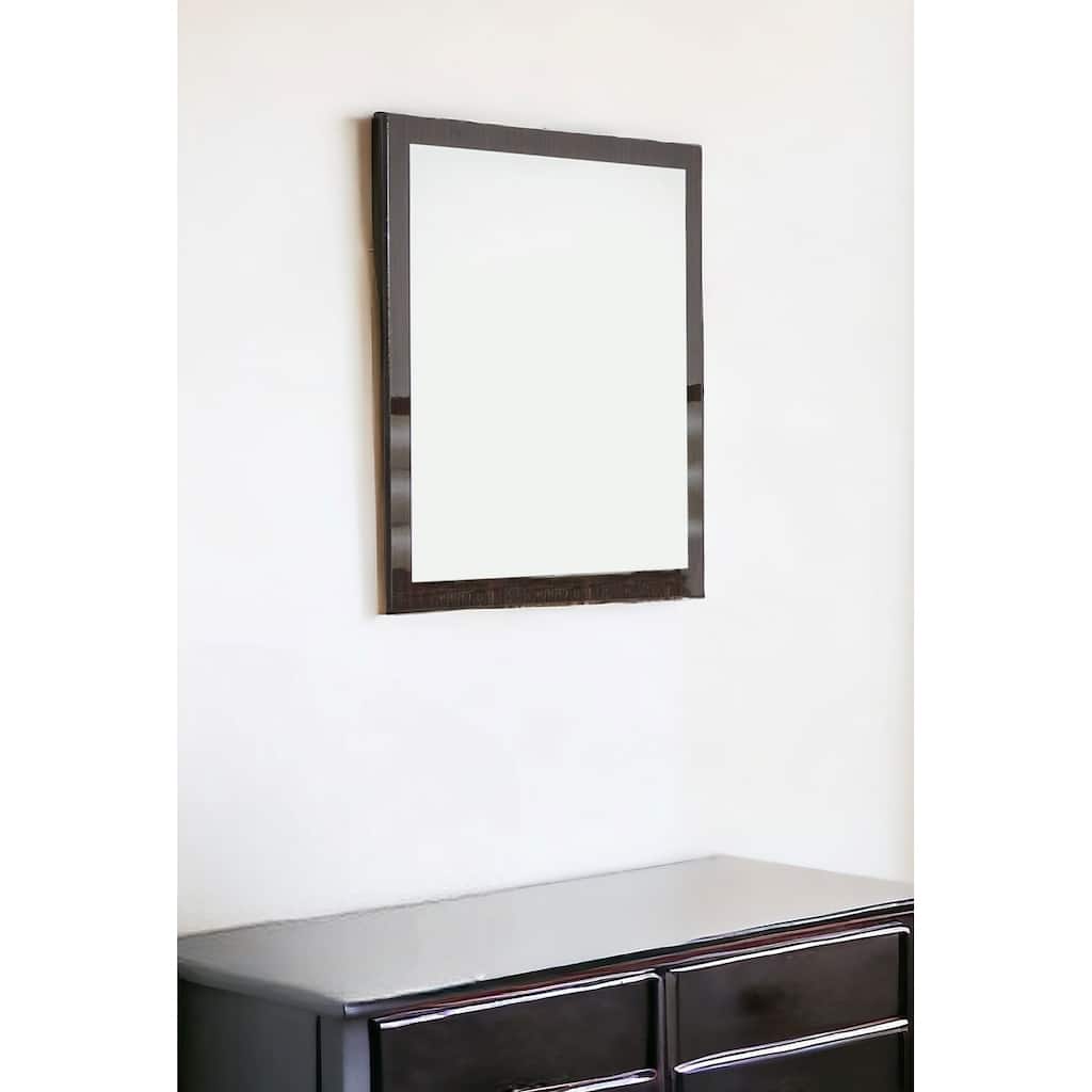 HomeRoots 41" Ebony Wood Framed Mounted Dresser Mirror