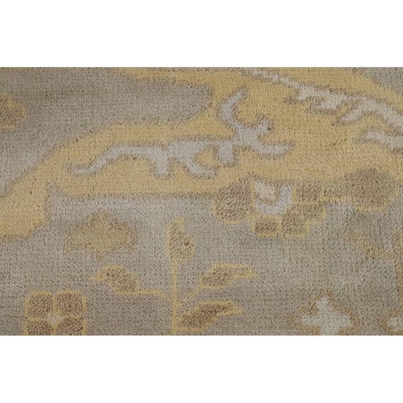 Earth Tone Oushak Indian Area Rug Handmade Living Room Wool Carpet - 8'1"x 9'10"