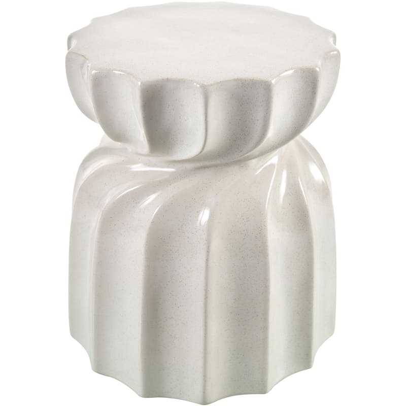 Livabliss Alexia Traditional Garden Stool - Cream
