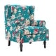 preview thumbnail 74 of 80, Mid-Century Modern Linen/ Vegan Leather Wing Back Accent Chair