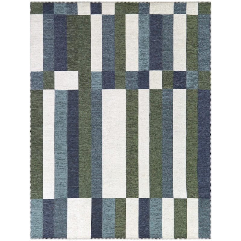 Huberto Modern Striped Indoor/Outdoor Area Rug