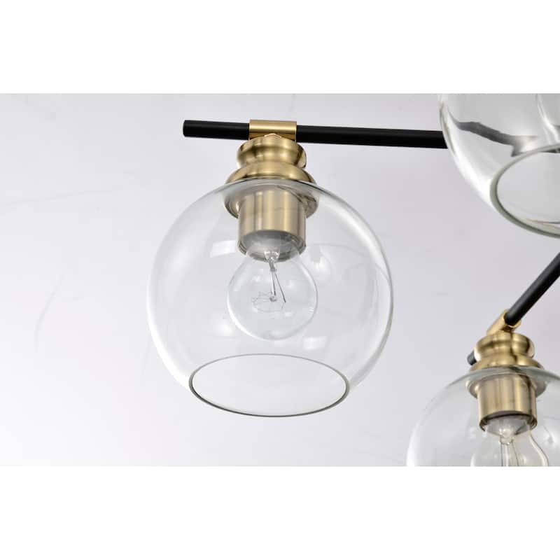 Wyatt 24 Inch Clear Glass Chandelier 5 Light - N/A