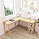 preview thumbnail 37 of 43, Max and Lily Corner Desk w/ Shelves Natural
