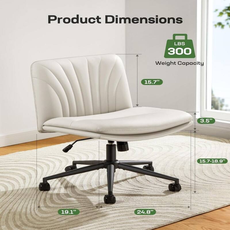 PU Leather Cross Legged Wide Chair