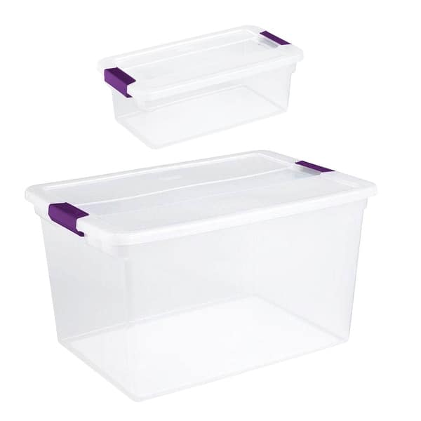 slide 2 of 8, Sterilite 66 Quart Storage Totes, 6 Pack, and 6 Quart Storage Totes, 12 Pack - 4.6