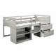 preview thumbnail 6 of 46, Wood Twin Loft Bed with 2 Shelves & 2 drawers for Bedroom(Antique Gray)