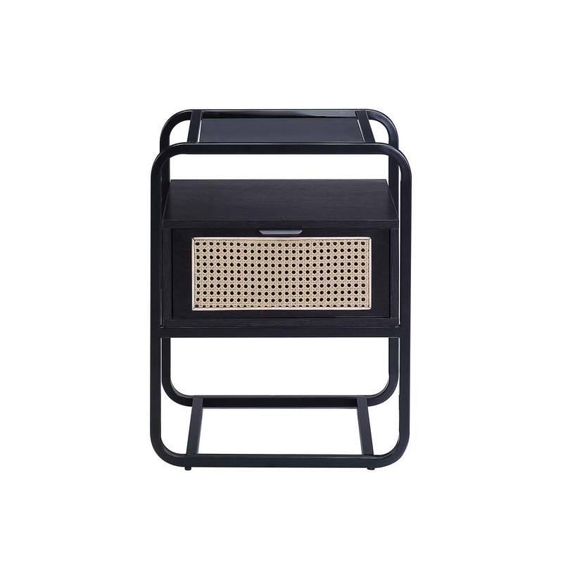 Metal Frame Accent Table in Black Finish