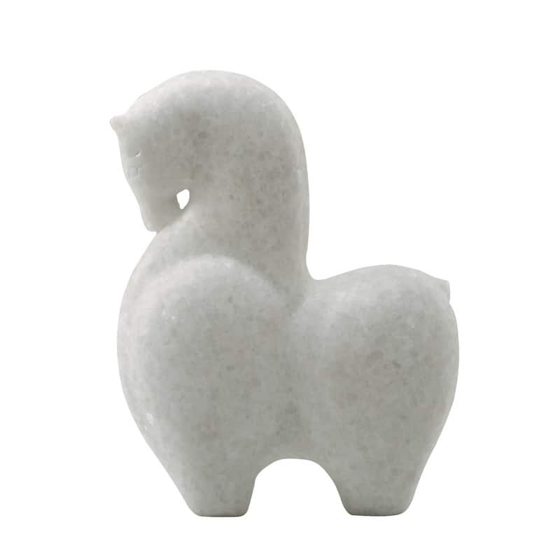 14" Clay Vase Distressed White Small